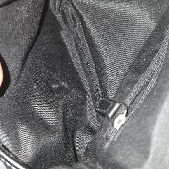 Coach Purse Black Signature Canvas Crossbody Bag Leather Trim Silver Tone Accent - Picture 5 of 11